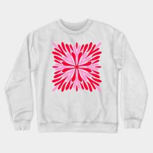 Modern Symmetry Petals - Pink and Red Crewneck Sweatshirt